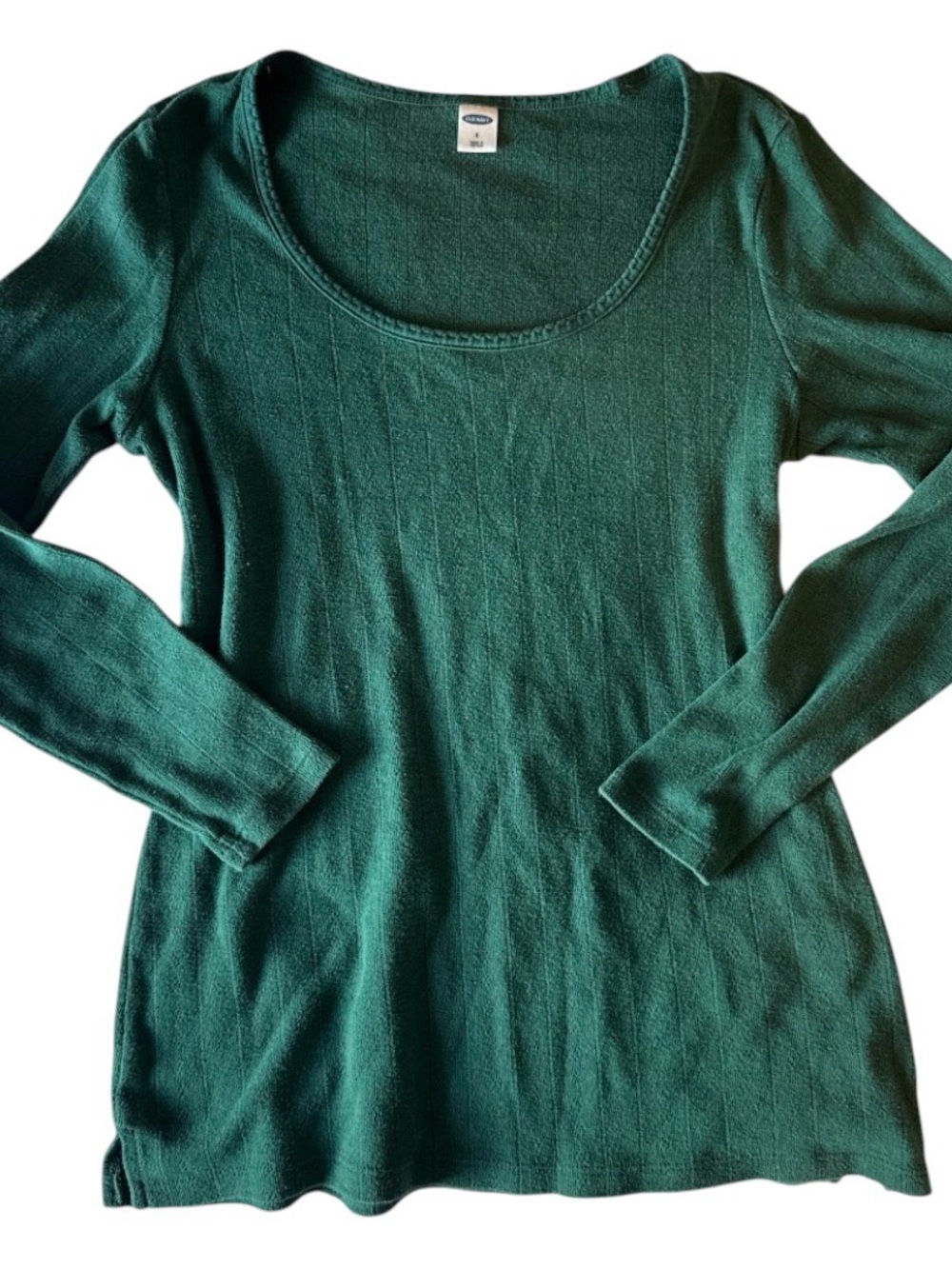 Old Navy Long Sleeve Scoop Neck Top in Forest Green
